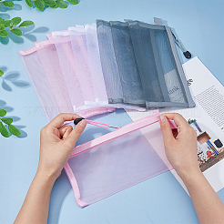 9Pcs 3 Colors Rectangle Nylon Mesh Pen Bags&nbsp;AJEW-NB0005-89