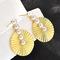 Brass Dangle Stud Earrings&nbsp;EJEW-F358-02G