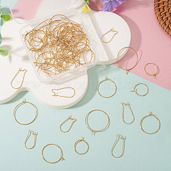 80Pcs 5 Style 316 Surgical Stainless Steel Hoop Earrings Findings&nbsp;STAS-TA0005-45