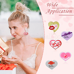 DIY Valentine's Day Heart Acrylic Pendant Earring Making Kits&nbsp;DIY-YW0012-58