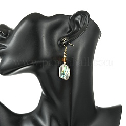 Natural Paua Shell Dangle Earrings&nbsp;EJEW-JE07429-01