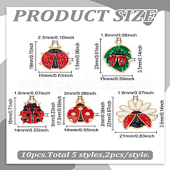 10Pcs 5 Styles Alloy Enamel Pendants&nbsp;ENAM-LP0002-61