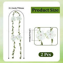Flower Polyester with Iron wire Upper Arm Cuff Bangles for Women&nbsp;AJEW-GF0014-08B
