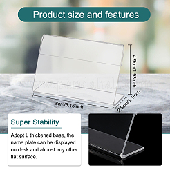 L-Shaped Transparent Acrylic Slant Back Sign Holder&nbsp;ODIS-WH0002-35