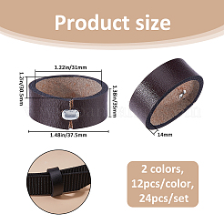 24Pcs 2 Colors Cowhide Leather & Alloy Loop Keepers&nbsp;FIND-FH0017-33