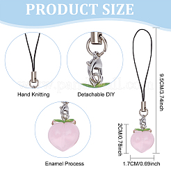Resin Peaches Decoration Phone Charms Strap&nbsp;HJEW-PH01765