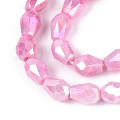 Anti-Tarnish Electroplate Glass Beads Strands&nbsp;GLAA-T025-13A-06