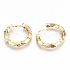 Brass Huggie Hoop Earrings&nbsp;X-KK-T062-45G-NF