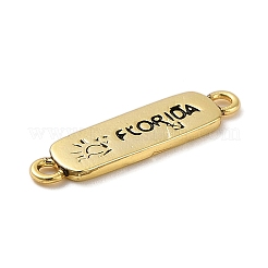Beach Theme Rack Plating Brass Rectangle Connector Charms&nbsp;KK-P261-08A-G13