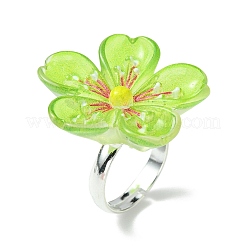 Luminous Glow in the Dark Flower Resin Finger Ring&nbsp;RJEW-JR00641
