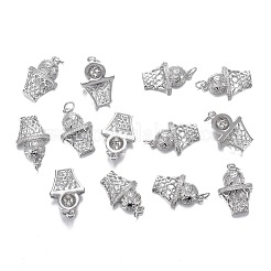 Brass Micro Clear Cubic Zirconia Pendants&nbsp;ZIRC-F120-034P