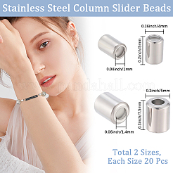 40Pcs 2 Styles 201 Stainless Steel Beads&nbsp;STAS-BBC0007-52