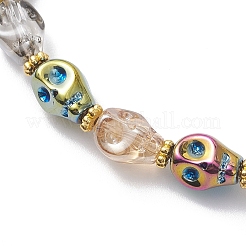 Halloween Glass Skull Bead Stretch Bracelets for Women&nbsp;BJEW-JB12579