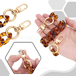 2Pcs Leopard Print Pattern Resin Bag Handles&nbsp;PURS-PH0001-39