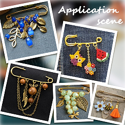 30Pcs Iron Brooch Findings&nbsp;IFIN-SC0001-85G-02