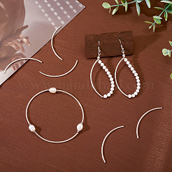 5Pcs 925 Sterling Silver Curved Tube Beads&nbsp;STER-TA0001-52