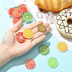 18Pcs 6 Colors Printed Acrylic Pendants&nbsp;MACR-CJ0002-40