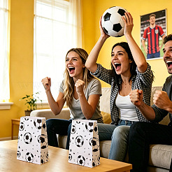 15Pcs Football Pattern Paper Bakery Bags&nbsp;ABAG-TA0002-32B