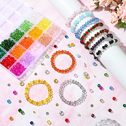 Rondelle Glass & Alloy Rhinestone Spacer Beads Jewelry Making Findings Kits&nbsp;DIY-YW0011-13