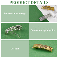 2Pcs 2 Colors Alloy Hair Barrettes&nbsp;OHAR-CP0001-29