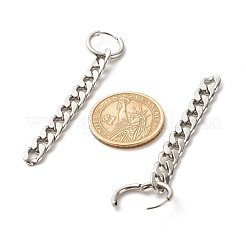 Non-Tarnish 304 Stainless Steel Curb Chain Dangle Huggie Hoop Earrings&nbsp;EJEW-JE04730-02