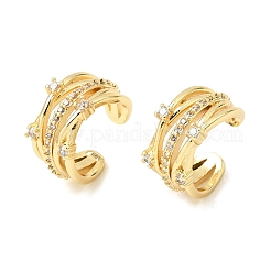Brass Micro Pave Cubic Zirconia Cuff Earrings for Women&nbsp;CU-CBAE7DF-23G