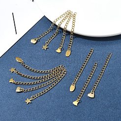 12Pcs 4 Styles 304 Stainless Steel Chain Extender&nbsp;FIND-FS0002-96A