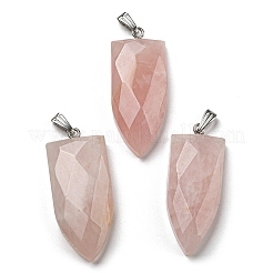 Natural Rose Quartz Pointed Pendants&nbsp;G-M405-07P-03