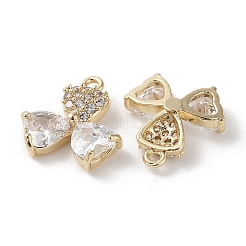 Brass Micro Pave Clear Cubic Zirconia Pendants&nbsp;KK-G491-06G