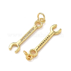 Brass Micro Pave Clear Cubic Zirconia Pendants&nbsp;KK-F930-26A-G
