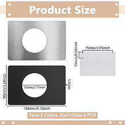 12 Bags 2 Colors Stainless Steel Door Reinforcement Plates&nbsp;AJEW-GA0008-87