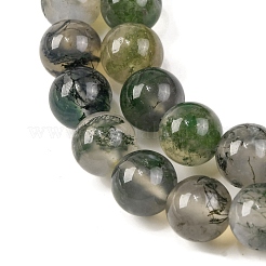 Natural Moss Agate Beads Strands&nbsp;G-J358-01-10MM