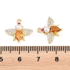 Brass Micro Pave Cubic Zirconia Pendants&nbsp;KK-H268-02G