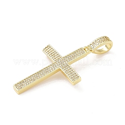 Brass Micro Pave Clear Cubic Zirconia Big Pendants&nbsp;KK-B141-19G