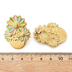 Flower 304 Stainless Steel Stud Earrings&nbsp;EJEW-V016-10G-01