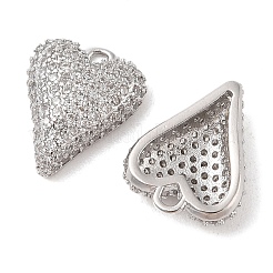 Brass Micro Pave Clear Cubic Zirconia Pendants&nbsp;KK-S388-01P-02