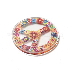 Flower with Peace Acrylic pendants&nbsp;OACR-B018-03