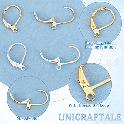 60Pcs 2 Colors Brass Leverback Earring Findings&nbsp;KK-UN0002-40