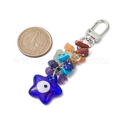 Blue Evil Eye Lampwork Pendant Decooration&nbsp;HJEW-JM01969-02