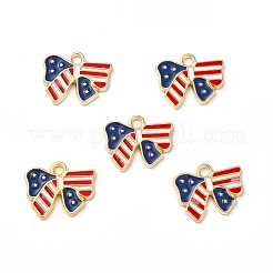American Flag Style Alloy Enamel Pendants&nbsp;ENAM-M046-09G