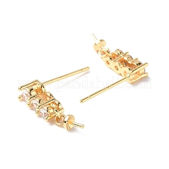 Brass Glass Rhinestone Stud Earring Findings&nbsp;KK-B063-12G