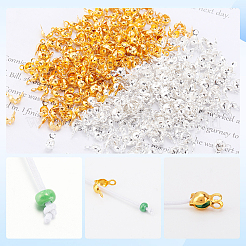 1200Pcs 2 Colors Brass Bead Tips&nbsp;KK-SP0001-94
