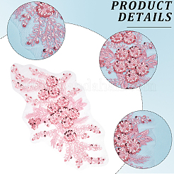 3D Flower Polyester Embroidery Sew on Appliques&nbsp;DIY-WH20010-35B-02