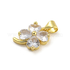 Rack Plating Brass Pave Cubic Zirconia Charms&nbsp;KK-G513-09G