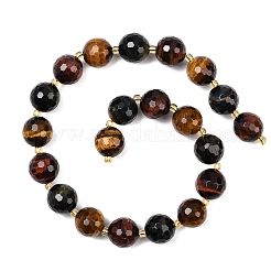 Three-Color Natural Tiger Eye Beads Strands&nbsp;G-C249-A29-16mm