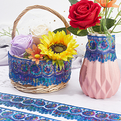 4~4.5M Ethnic Style Polyester Lace Trim with Colorful Paillette&nbsp;OCOR-GF0002-39C