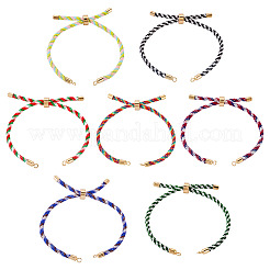 7Pcs Polyester Braided Round Cord Slider Bracelet Making&nbsp;MAK-TA0001-39B