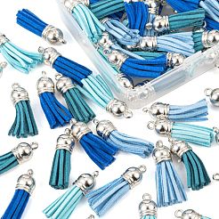 60Pcs 4 Colors Faux Suede Tassel Pendant Decorations&nbsp;FIND-LS0001-04A