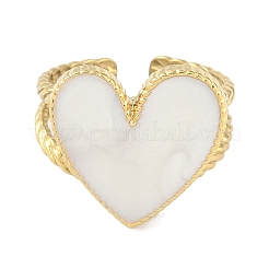 Ion Plating(IP) 304 Stainless Steel Enamel Heart Cuff Finger Rings&nbsp;RJEW-L107-072G-01