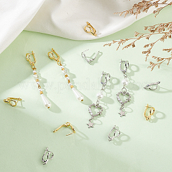 12Pcs 2 Colors Brass Hoop Earring Findings&nbsp;KK-BC0010-99